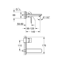 Смеситель для раковины Grohe Lineare на 2 отверстия M-Size (19409DC1) Сталь