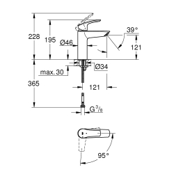 Однорычажный смеситель для раковины Grohe Eurosmart New M-Size (2339530E)