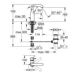 Однорычажный смеситель для раковины Grohe Essence M-size (24173GL1) Золото