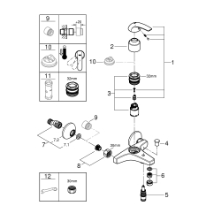 Однорычажный смеситель для ванны Grohe BauCurve (23599000)