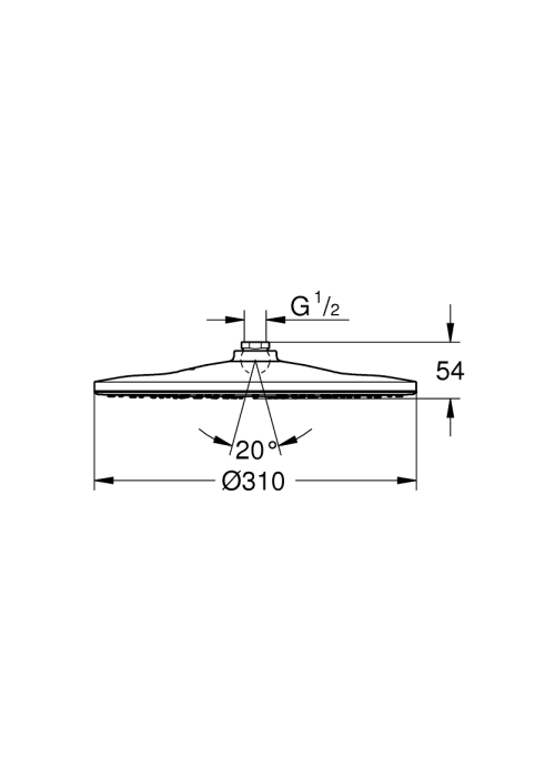 Верхній душ Grohe Rainshower 310 Mono, 1 режим струменя (26561LS0)
