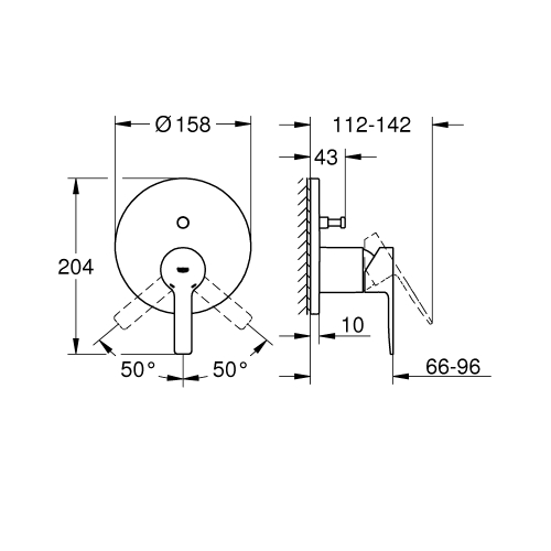 Одноважільний змішувач на 2 виходи Grohe Lineare (24064DC1)