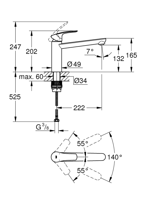 Однорычажный смеситель для мойки Grohe Eurosmart (30463000)