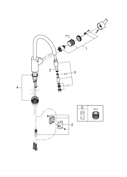 Смеситель однорычажный для мойки Grohe Feel (32671002)