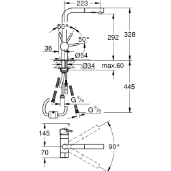 Однорычажный смеситель для мойки с вентилем Grohe Minta (31558000)