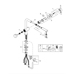 Однорычажный смеситель для мойки с вентилем Grohe Minta (31558000)