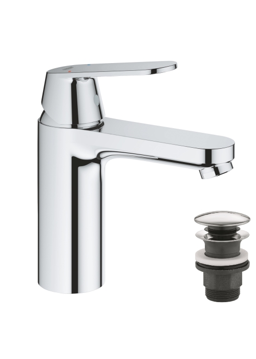 Однорычажный смеситель для раковины Grohe Eurosmart Cosmopolitan M-Size нажимной донный клапан (23926000)