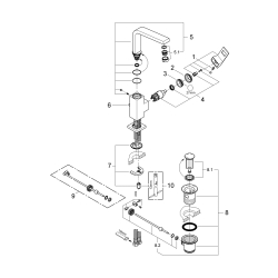 Однорычажный смеситель для раковины Grohe Eurocube L-Size (23135AL0)