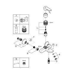 Однорычажный смеситель для ванны Grohe BauEdge New (23605001)