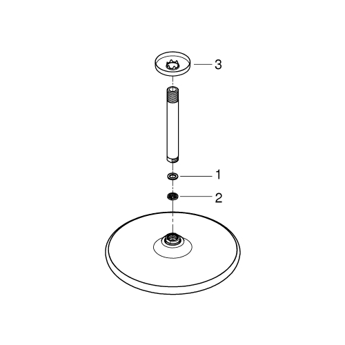 верхній душ Grohe Tempesta 250 з кронштейном до стелі (26664000)