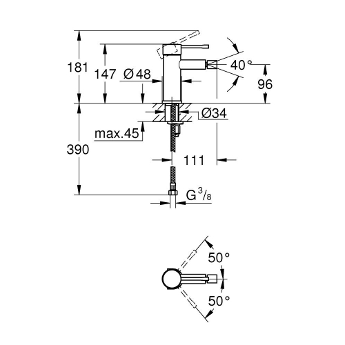 Змішувач для біде Grohe Essence New S-Size 24395KF1