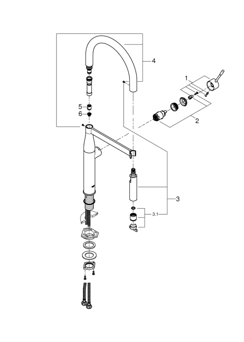 Одноважільний змішувач для миття Grohe Essence (30294DA0) Бронза
