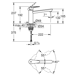 Одноважільний змішувач для мийки Grohe Start Curve (31717000)