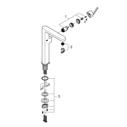 Одноважільний змішувач для раковини, Grohe Plus XL-Size (32618003)