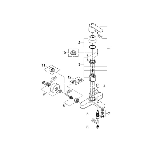 Одноважільний змішувач для ванни Grohe Wave Cosmopolitan (23209000)
