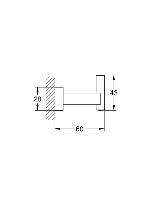 Гачок для банного халата Grohe Essentials Cube (40511AL1)