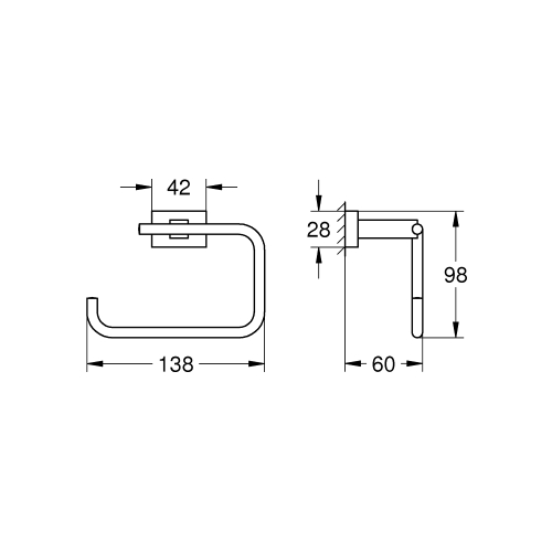 Тримач туалетного паперу без кришки Grohe Essentials Cube 40507AL1 Графіт матовий