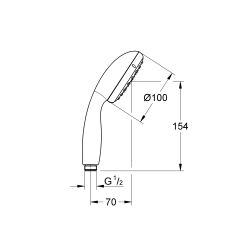 Ручной душ Grohe QuickFix Vitalio Start 100 1 режим струи (27941000)