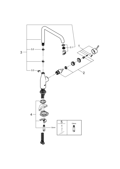 Однорычажный смеситель для мойки Grohe Essence (30505000)