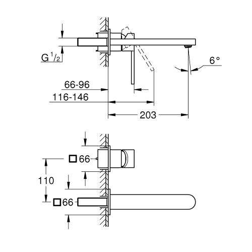 Змішувач для раковини Grohe Plus на 2 отвори, L-Size (29306003)