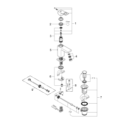 Однорычажный смеситель для раковины Grohe Eurocube S-Size (23127AL0)