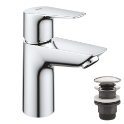Однорычажный смеситель для раковины Grohe BauEdge New S-Size + нажимной донный клапан (23895001)