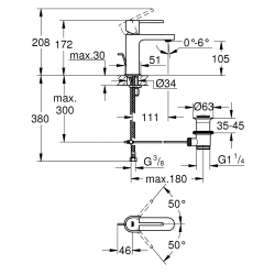 Одноважільний змішувач для раковини Grohe Plus, S-Size (32612DC3)