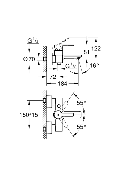 Одноважільний змішувач для ванни Grohe Lineare (33849DC1)