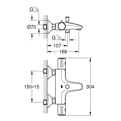 Термостат для ванни Grohe Grohtherm 800 (1022032430)