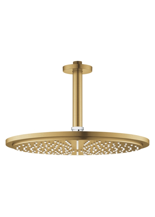 Верхній душ Grohe Rainshower Cosmopolitan 310 з душовим кронштейном 142 мм (26067GN0). Золото матове