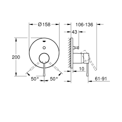 Смеситель однорычажный с переключателем на 2 положения GROHE Essence 24058DA1