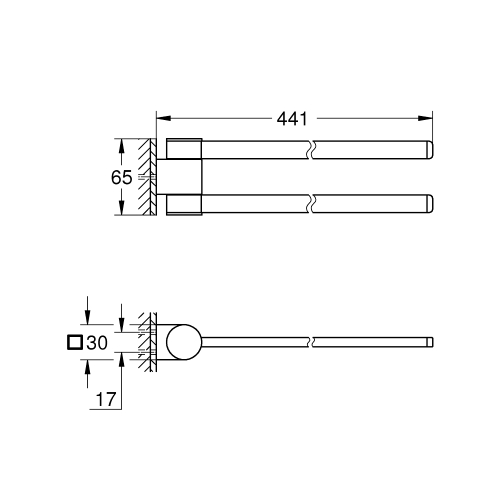 Тримач для рушника, поворотний Grohe Selection (41063AL0) Графіт матовий