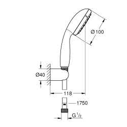 Душовий набір Grohe QuickFix Vitalio Go 100 1 режим струменю (26198000)