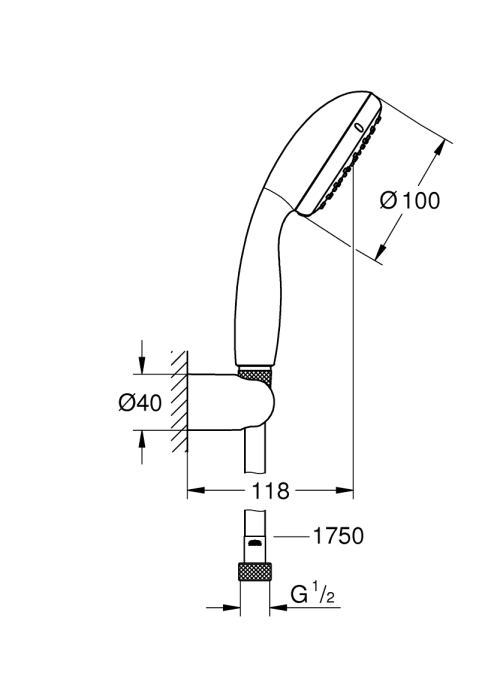 Душовий набір Grohe QuickFix Vitalio Go 100 1 режим струменю (26198000)