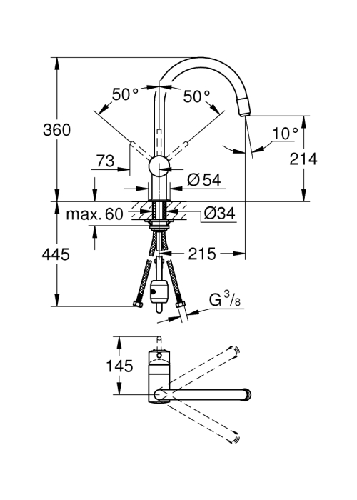 Однорычажный смеситель для мойки Grohe Minta (32918DC0)
