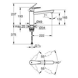 Одноважільний змішувач для мийки Grohe BauEdge (31693000)