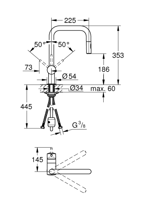 Одноважільний змішувач для мийки Grohe Minta (32322DL2)