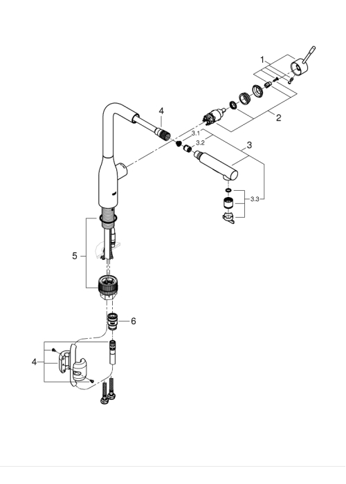 Однорычажный смеситель для мойки Grohe Essence (30504000)