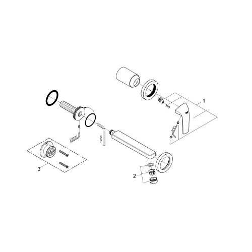 Смеситель для раковины Grohe BauCurve на 2 отверстия S-Size (20288000)