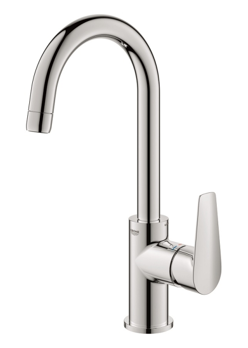 Однорычажный смеситель для раковины Grohe BauEdge New L-Size + нажимной донный клапан (23911001)