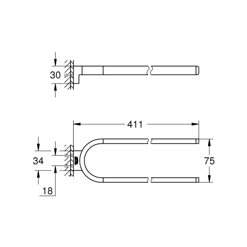Тримач для рушника, неповоротний Grohe Selection (41059000)