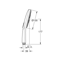 Ручной душ Grohe Rainshower Smartactive 130 3 режима струи (26574DA0) Бронза