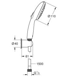 Душевой набор Grohe Tempesta 110 3 режима струи (26920003)