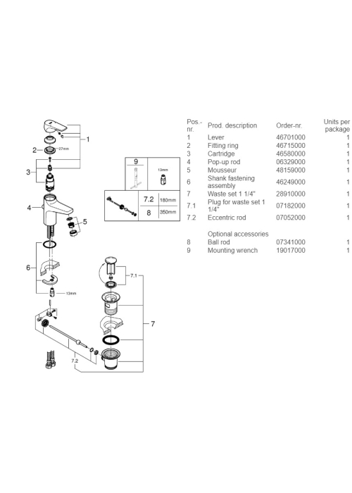 Однорычажный смеситель для раковины Grohe BauFlow S-Size (23751000)