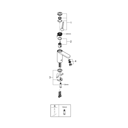 Одноважільний змішувач для раковини Grohe Get Joy M-Size (23800000)