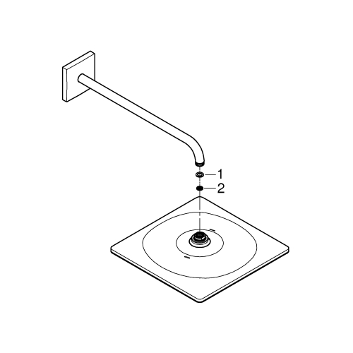 Верхній душ Grohe Rainshower 310 Mono Cube з душовим кронштейном 422 мм, 1 режим струменя (26564AL0)