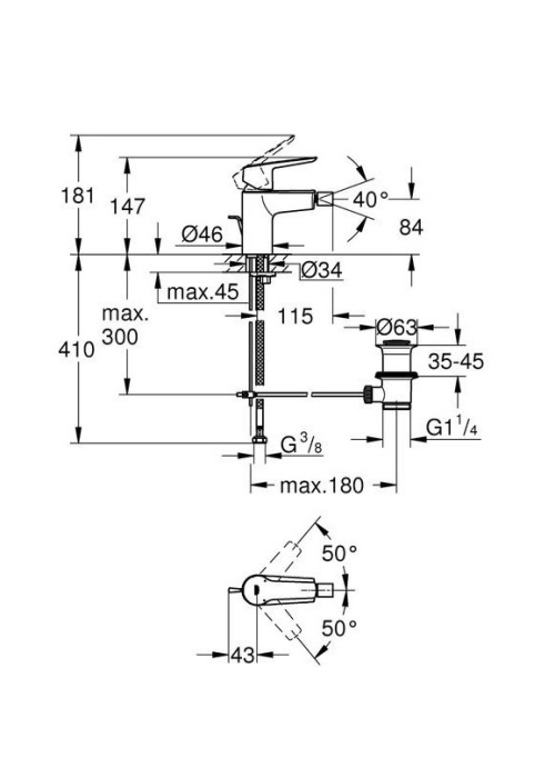 Змішувач для біде Grohe QuickFix Start 32560002