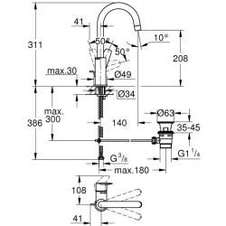 Змішувач для раковини L-розміру Grohe QuickFix Start Edge 24201001