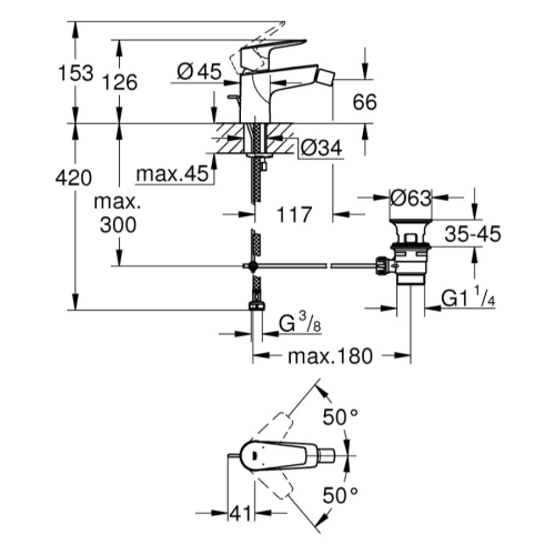 Змішувач для біде Grohe QuickFix Start Edge 23345001