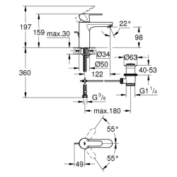 Змішувач для раковини M-розміру Grohe QuickFix Get 23454000